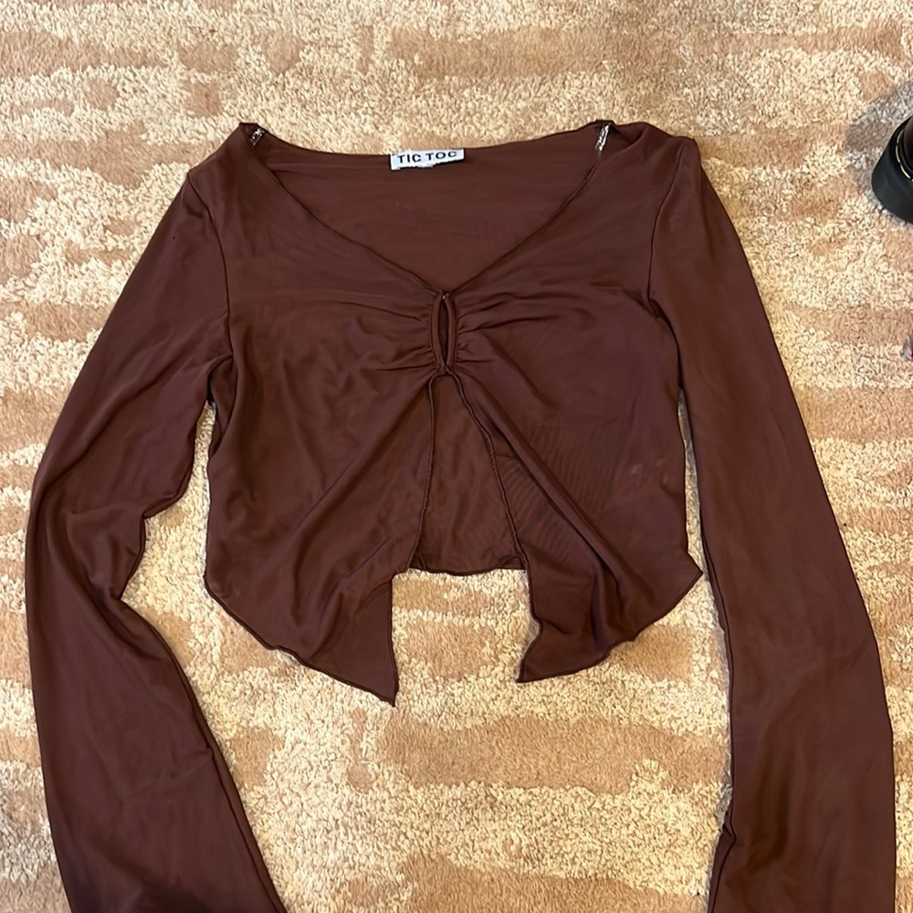 Long sleeve sheer top